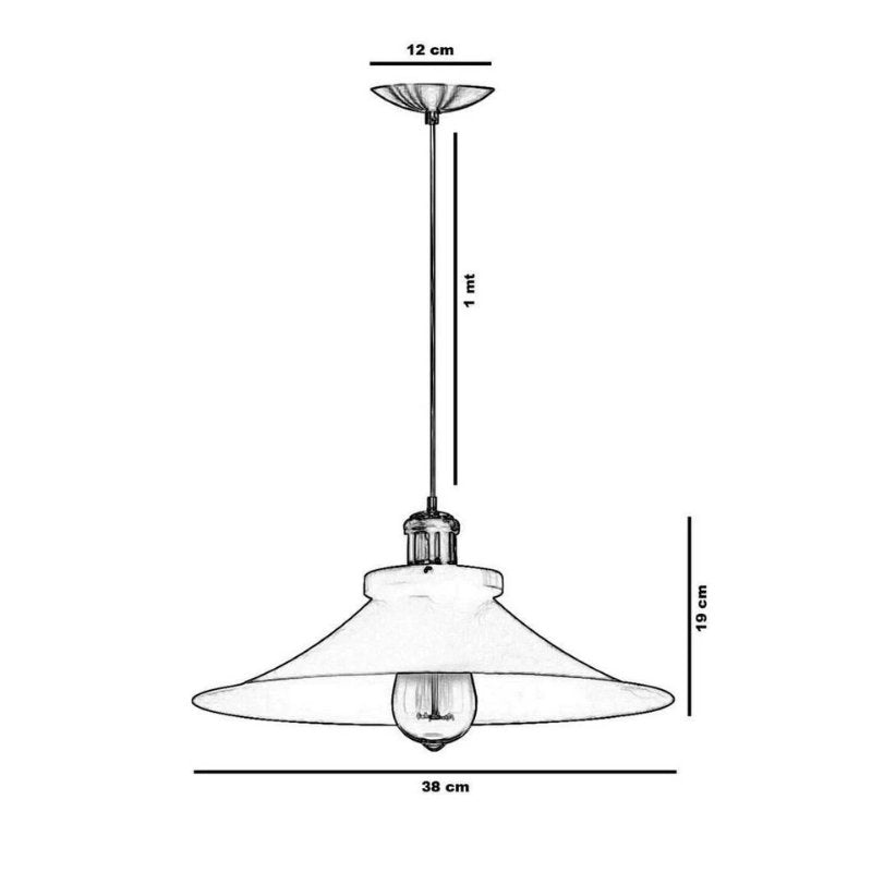 Luminária Pendente de Teto Preta com Design Industrial