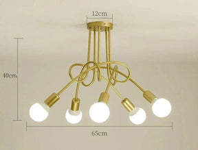 Lustre de Sala Jantar Industrial Entrelaçado (3 e 5 hastes)