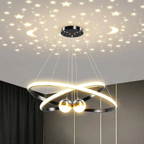 Lustre de Teto Circular Duplo em Led