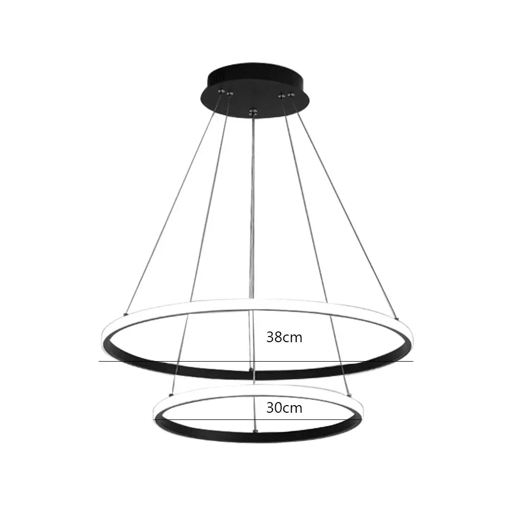 Lustre de Teto Circular Duplo em Led