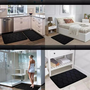 Tapete Antiderrapante de Veludo Coral Ultra Absorvente