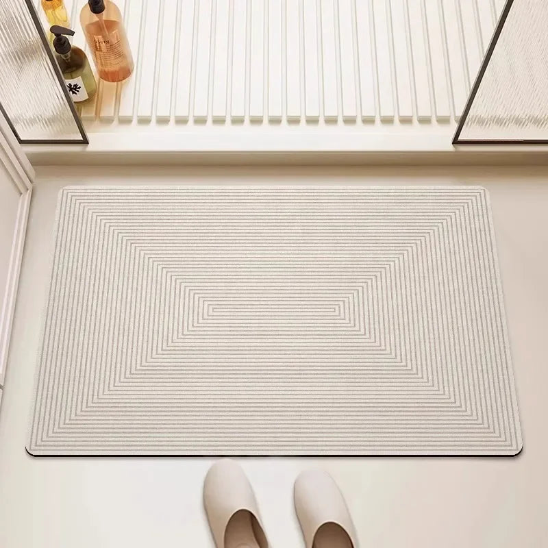 Tapete de Banheiro Minimalista de Secagem Rápida e Alta Absorção