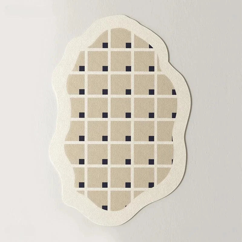 Tapete Irregular Antiderrapante para Sala e Quarto com Design Moderno