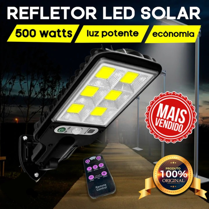 Refletor de LED Solar Sustentável com Sensor de Movimento
