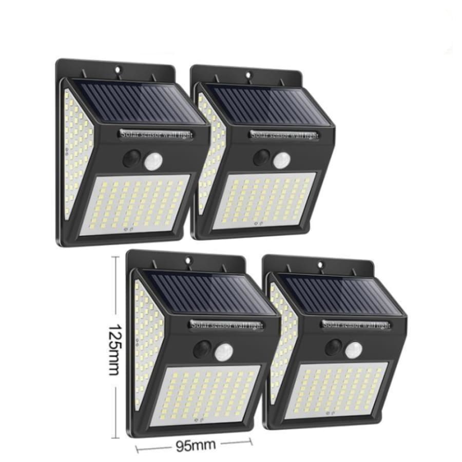 Arandela Externa Led Luz Solar Sensor De Movimento 4 Uni -144Leds - 1 Modo 810