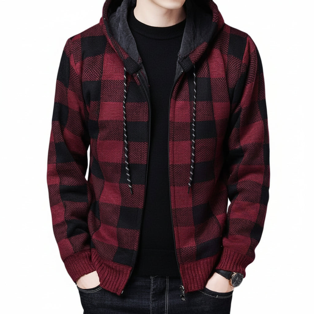 Blusa Masculina Com Capuz Flanelada Vermelho / P 979