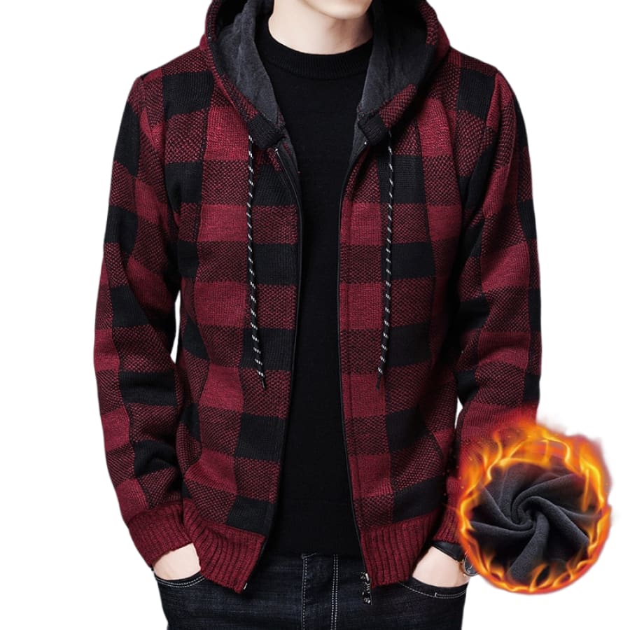 Blusa Masculina Com Capuz Flanelada Vermelho / P 979