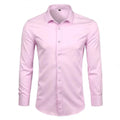 Camisa Social Lisa Conforto E Anti Amassado Rosa / P 1016