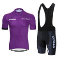 Conjunto Ciclismo Masculino Strava Camiseta Bretelle Roxo / Preto S 649