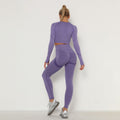 Conjunto Fitness Mesclado Feminino Sem Costura Manga + Legging Purple / S 658