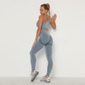 Conjunto Fitness Mesclado Feminino Sem Costura Top + Legging Blue / S 658