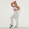 Conjunto Fitness Mesclado Feminino Sem Costura Top + Legging Light Grey / S 658