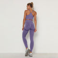 Conjunto Fitness Mesclado Feminino Sem Costura Top + Legging Purple / S 658