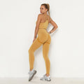 Conjunto Fitness Mesclado Feminino Sem Costura Top + Legging Yellow / S 658