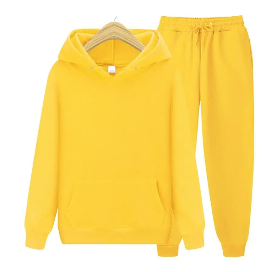 Conjunto Moletom Feminino Básico Inverno Amarelo / S 640