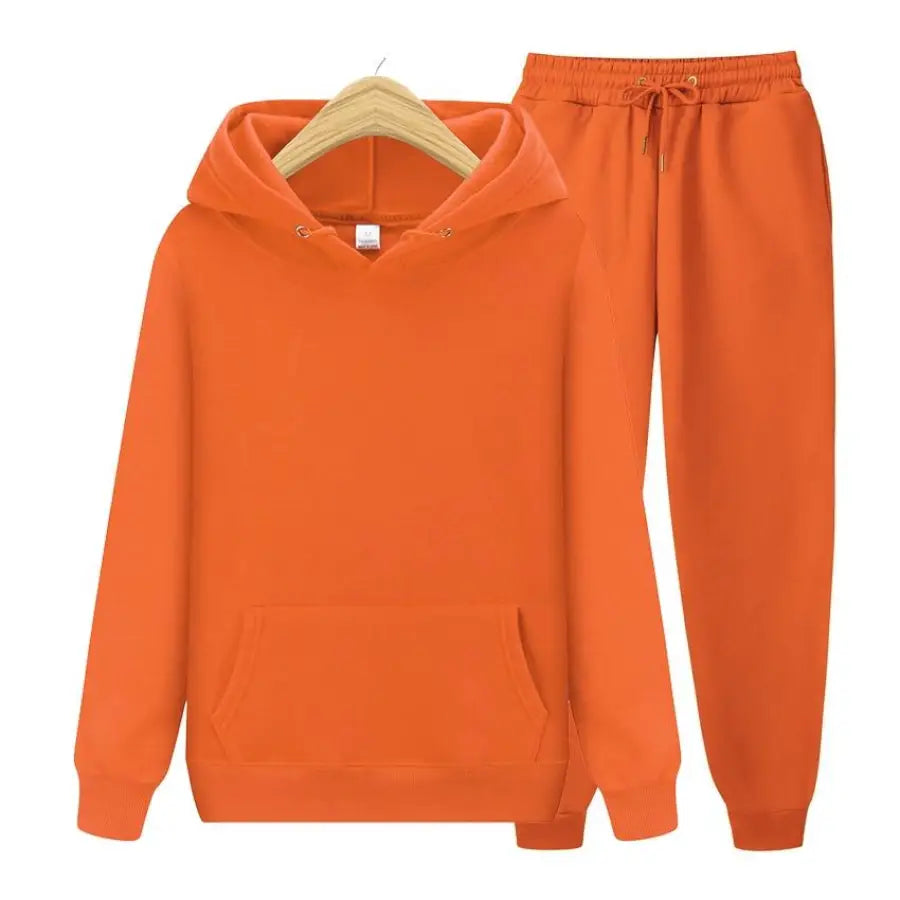 Conjunto Moletom Feminino Básico Inverno Laranja / S 640