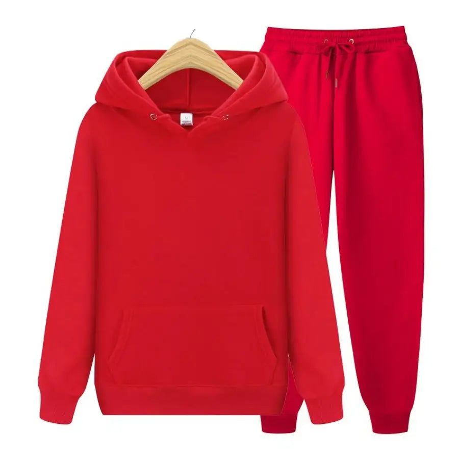 Conjunto Moletom Feminino Básico Inverno Vermelho / S 640