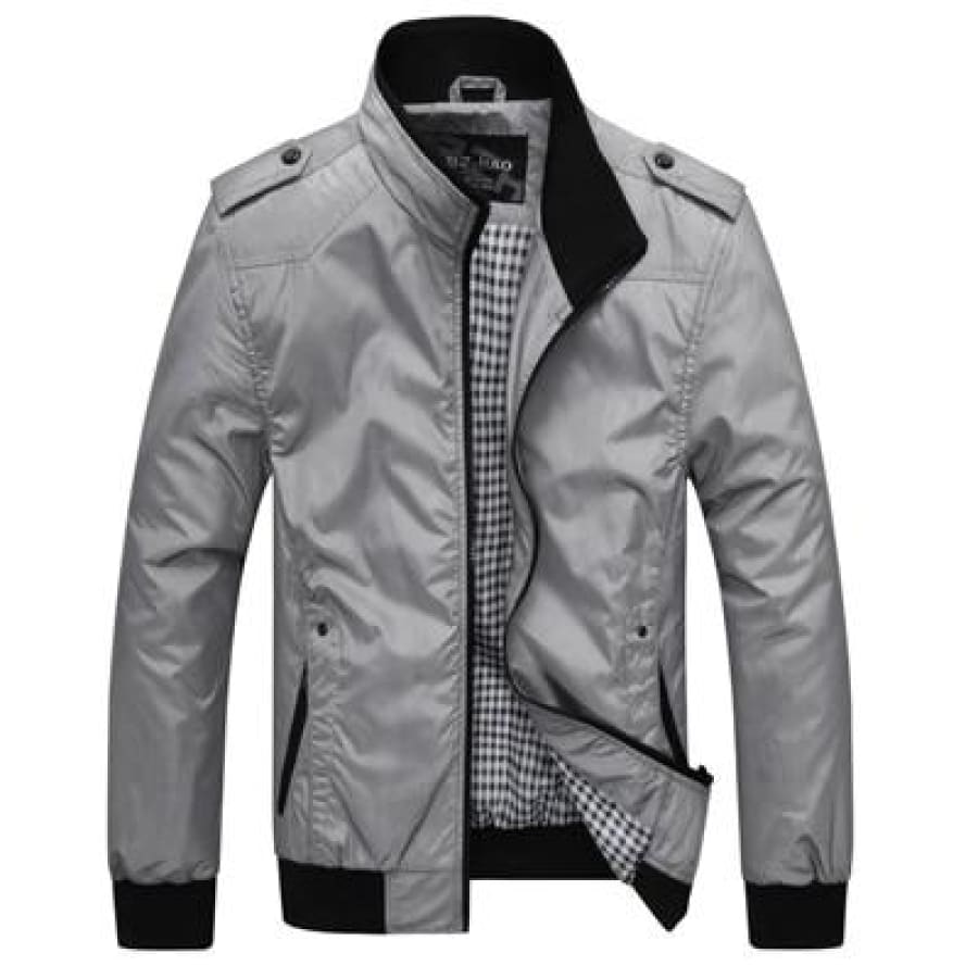 Jaqueta Casual Forro Xadrez Bomber Cinza / P 686