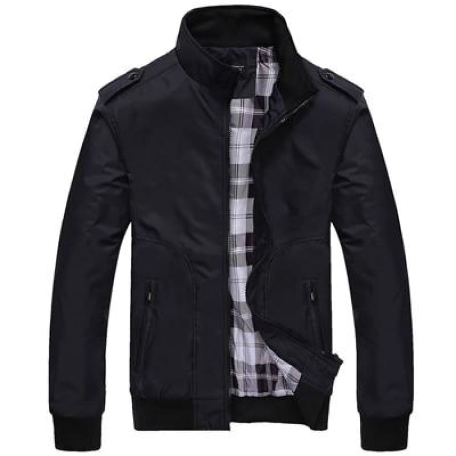 Jaqueta Casual Forro Xadrez Bomber Preto / P 686