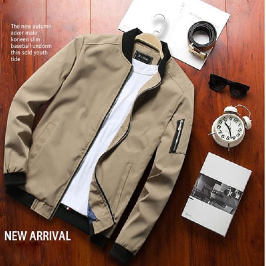 Jaqueta Masculina Bomber Ziper Khaki / P 886