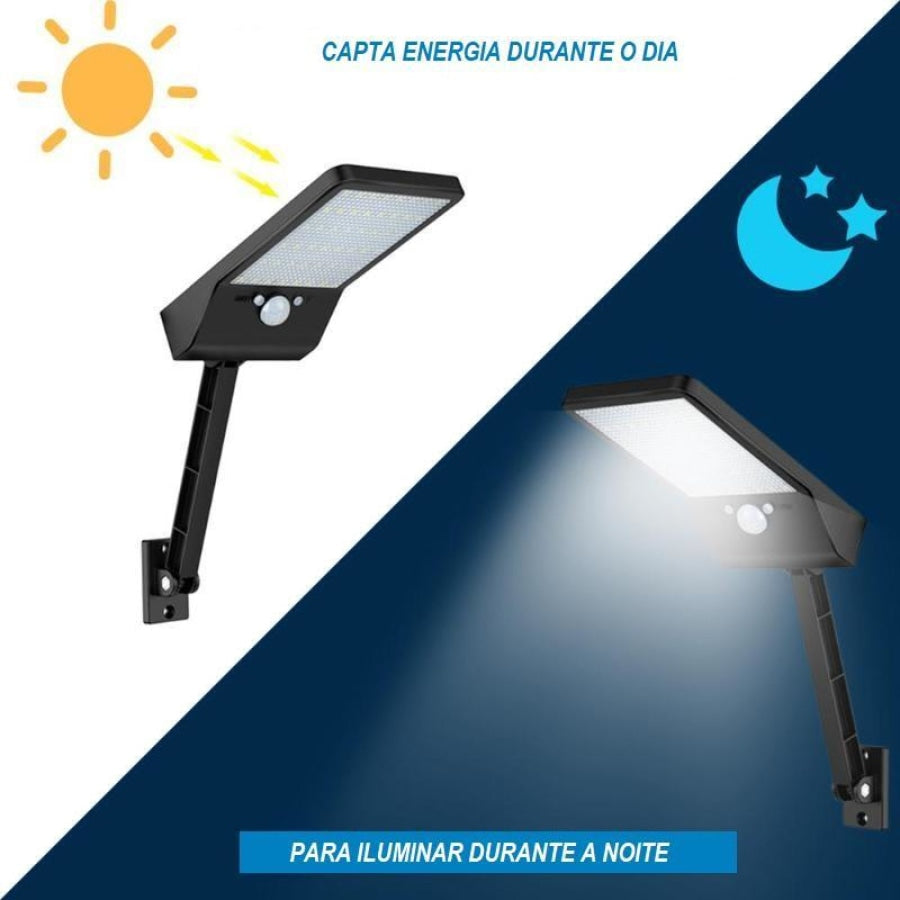 FQ Led com Painel Solar - Super Mix Store Preto