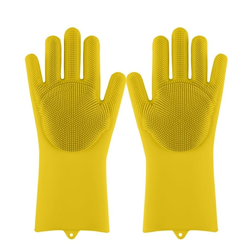 Luvas Magicas de Silicone para Limpeza - Super Mix Store Amarelo