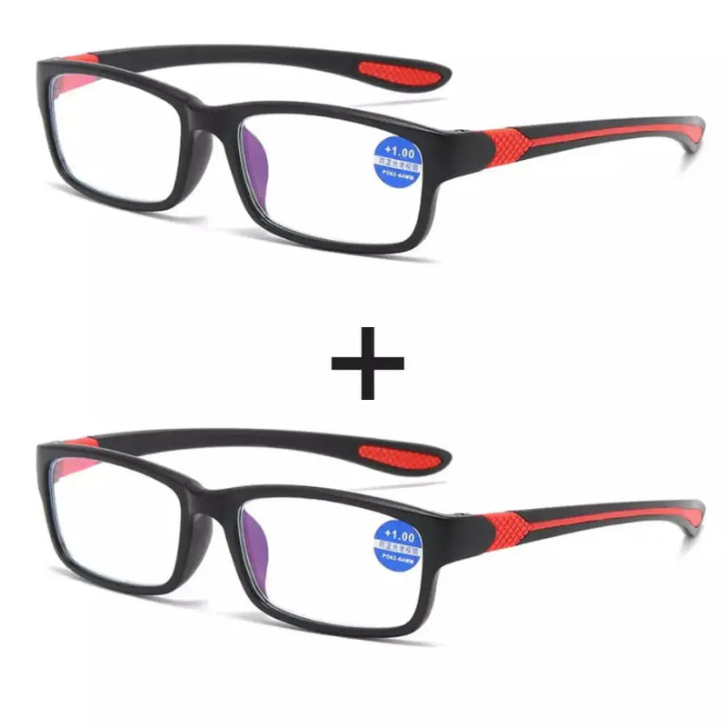 Óculos Inteligente Anti Luz Azul - Compre 01 Leve 02 Adaptável A Todos Os Graus / Vermelho + 1038