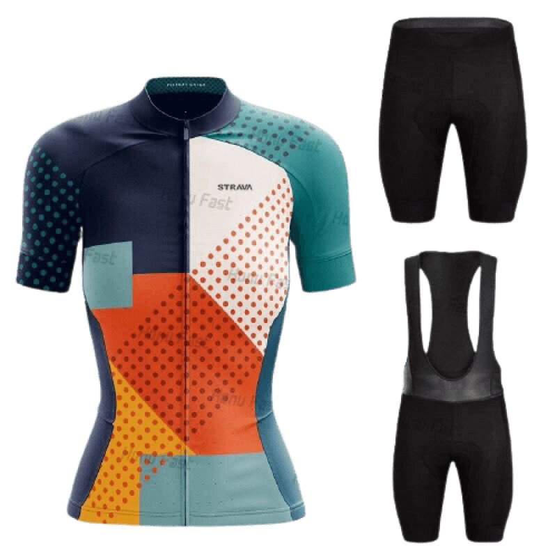 Roupa De Ciclismo Feminina Camisa 2 + Shorts Bretelle Preto / Xgg 827