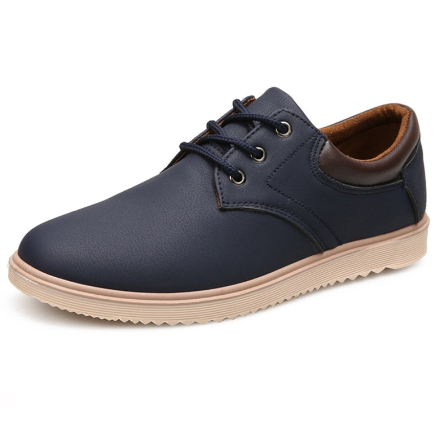 Sapato Casual De Couro Premium Masculino Azul / 38 959