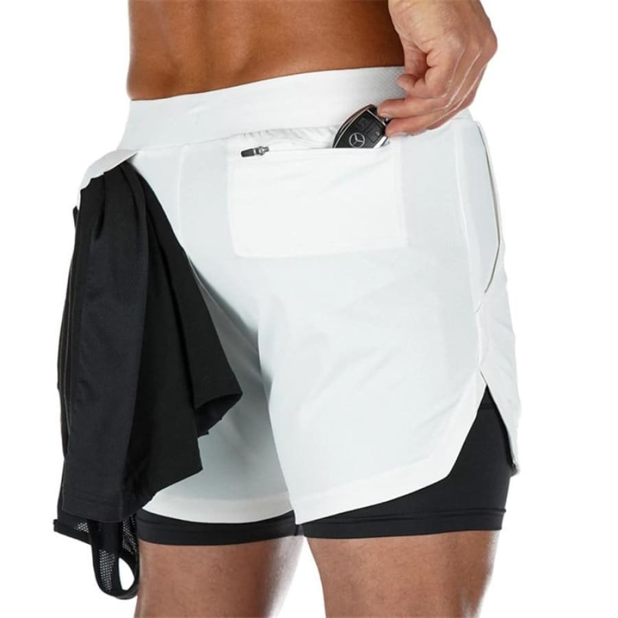 Shorts 2 Em 1 Esporte Air Effect Branco / M 673