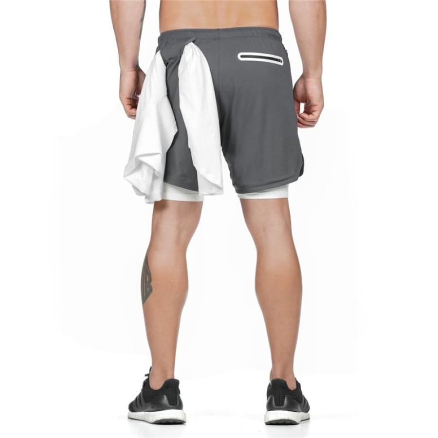 Shorts 2 Em 1 Esporte Air Effect Cinza Escuro Modelo / M 673