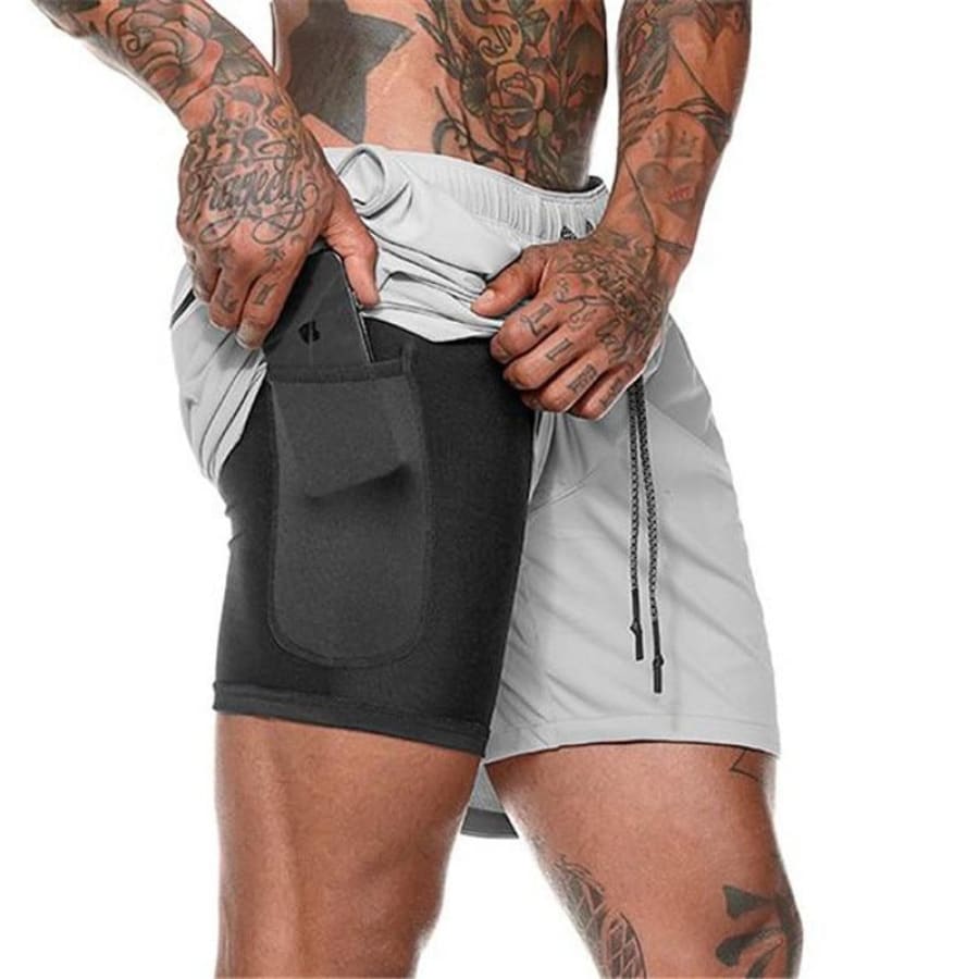 Shorts 2 Em 1 Esporte Air Effect Cinza / M 673
