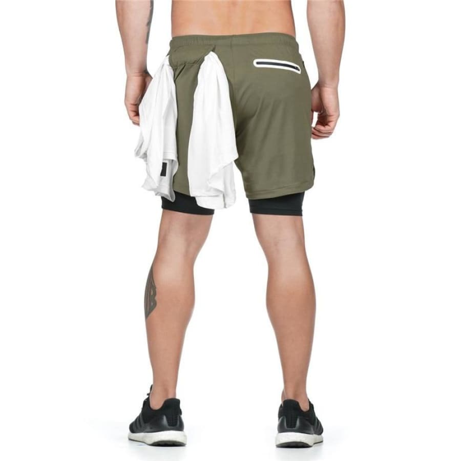 Shorts 2 Em 1 Esporte Air Effect Verde / M 673