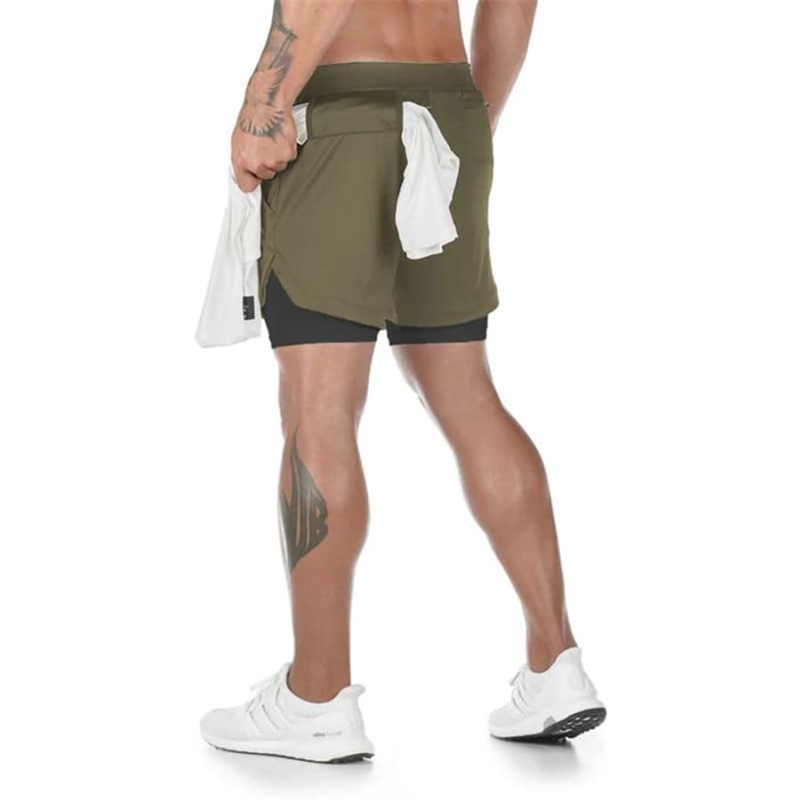 Shorts 2 Em 1 Esporte Air Effect Verde Modelo / M 673