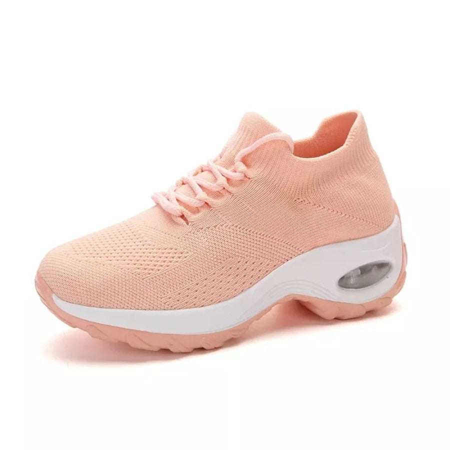 Tênis Esportivo Feminino Knit Confortável Rosa / 34 946