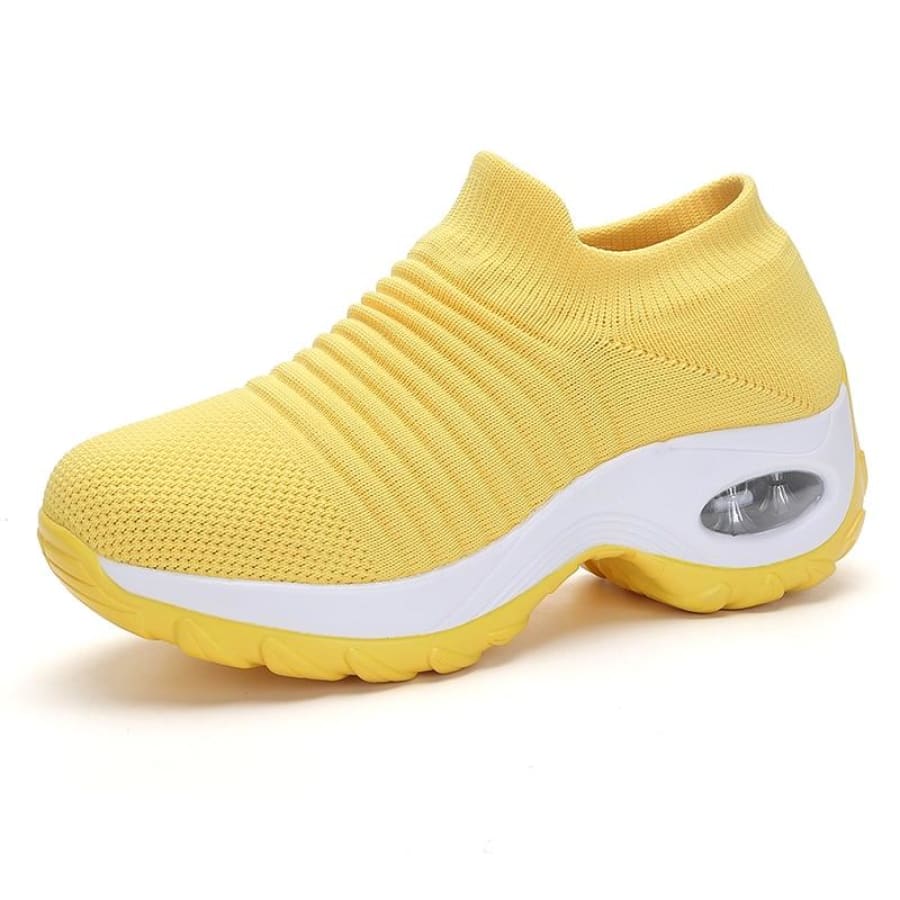 Tênis Esportivo Para Caminhada Confort Amarelo / 35 703