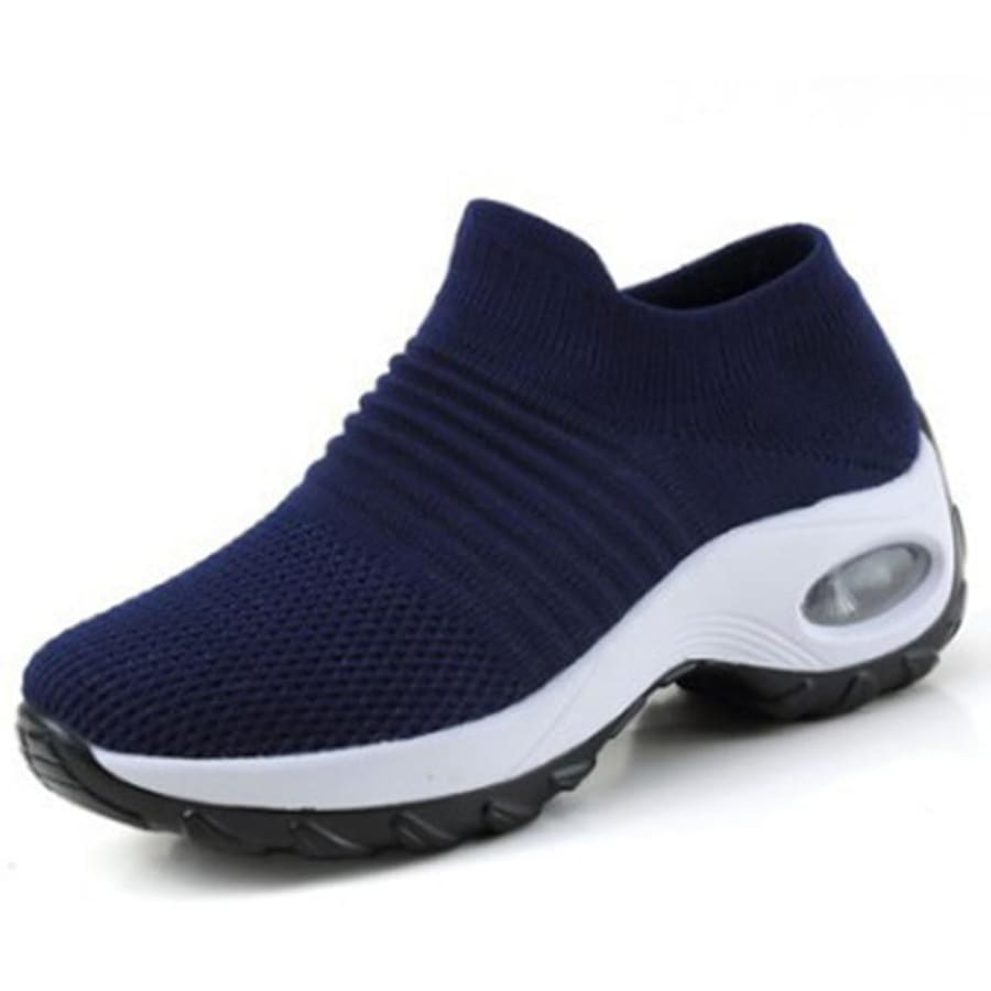 Tênis Esportivo Para Caminhada Confort Azul E Branco / 35 703