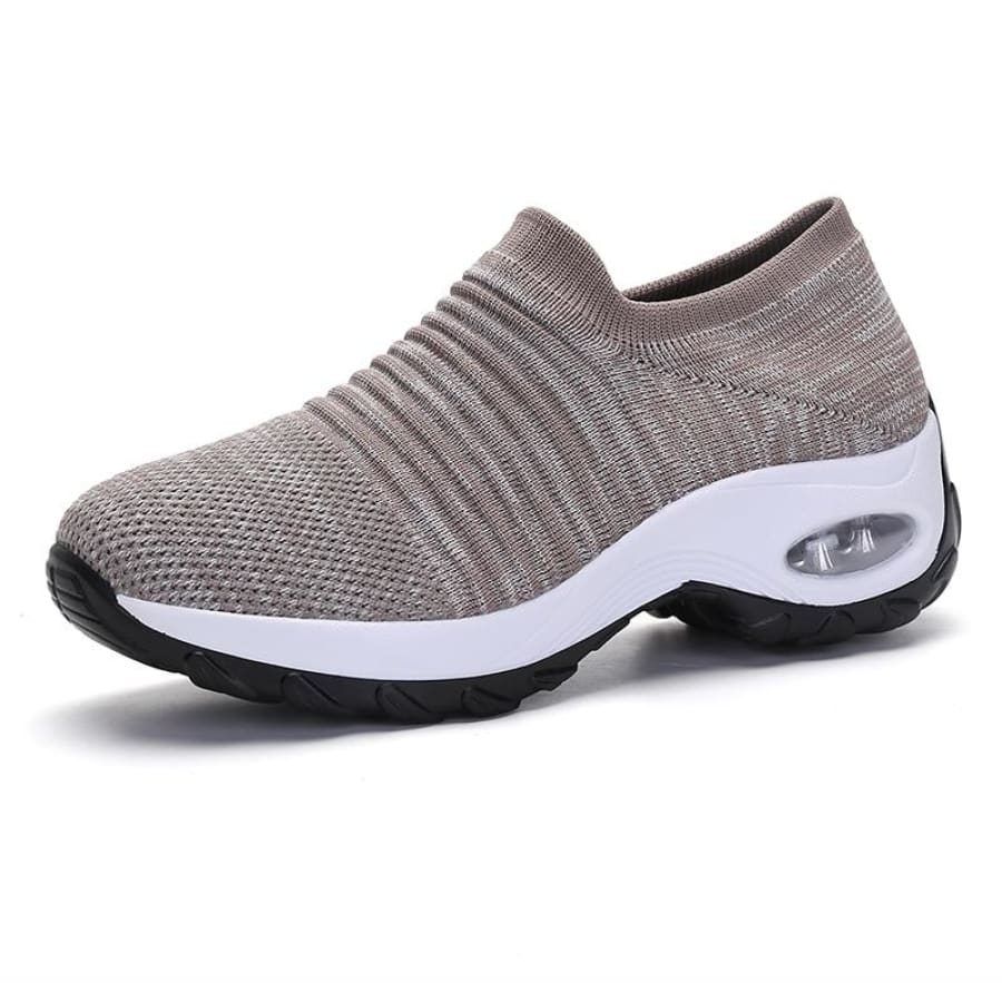 Tênis Esportivo Para Caminhada Confort Bege / 35 703