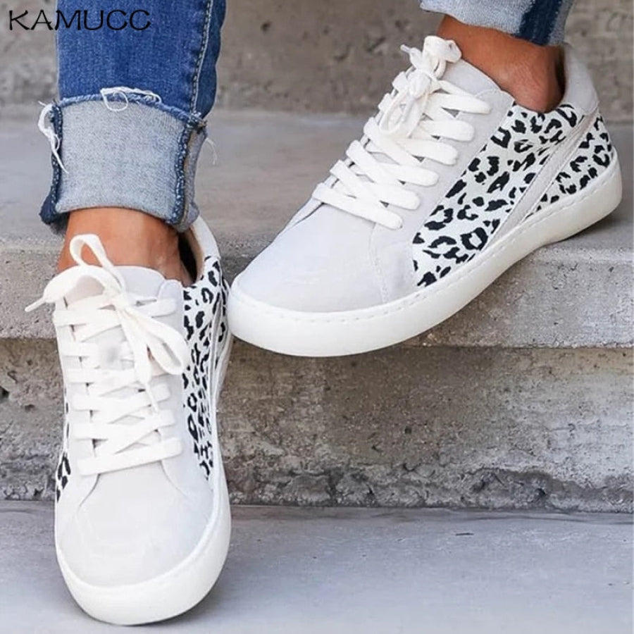 Tênis Feminino Casual Leopardo 935