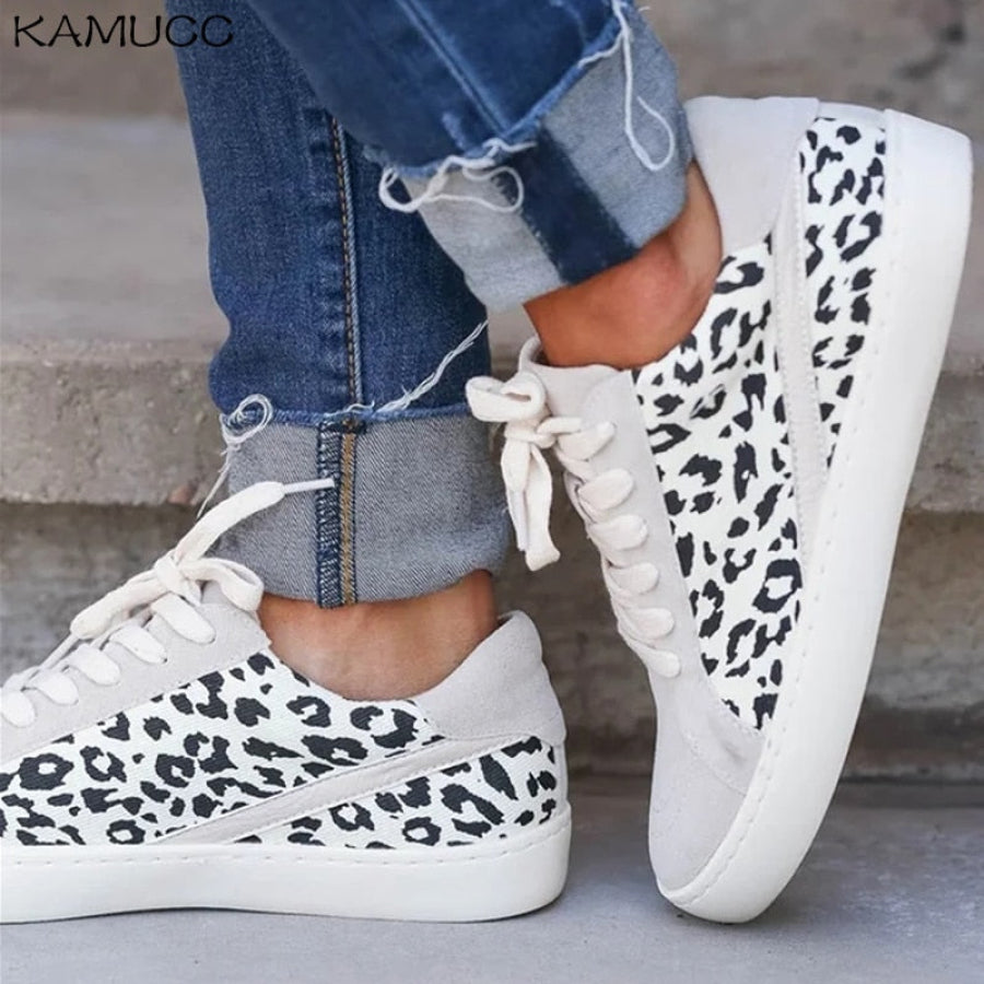 Tênis Feminino Casual Leopardo 935
