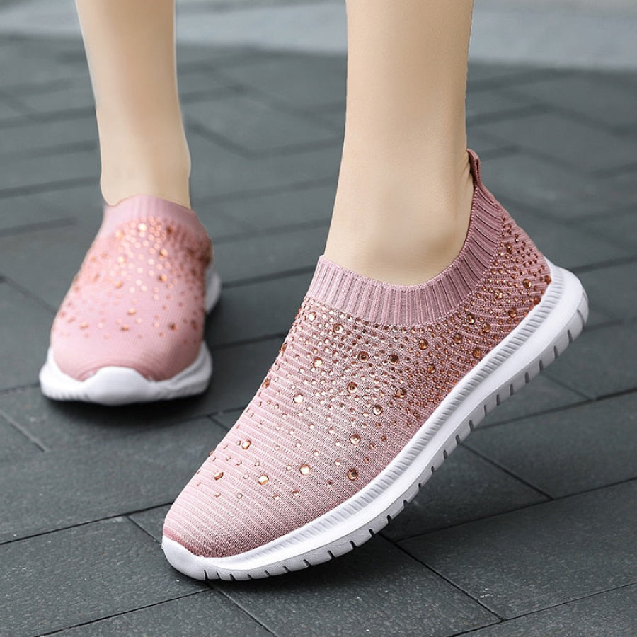 Tênis Feminino Mesh Strass Rosa / 34 948