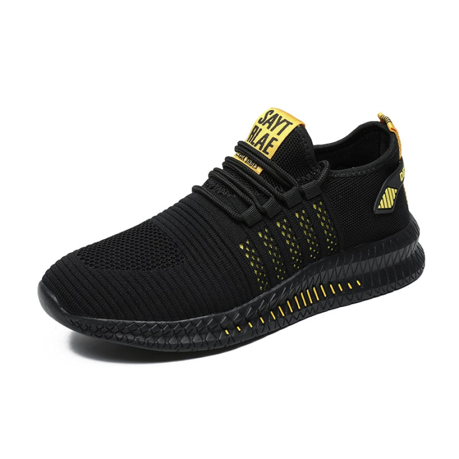 Tênis Masculino Mesh Estiloso Preto/amarelo / 38 885