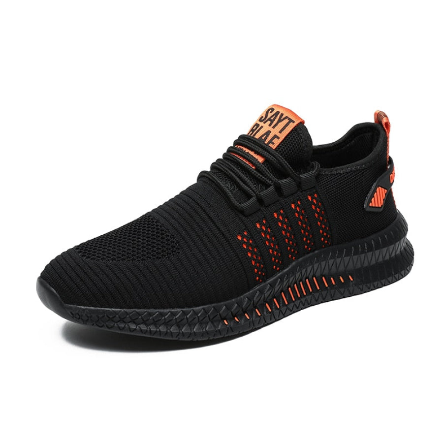 Tênis Masculino Mesh Estiloso Preto/laranja / 38 885